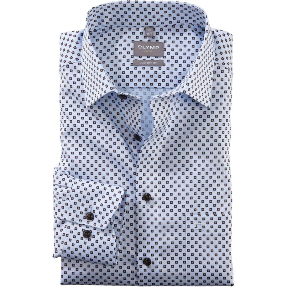 OLYMP Luxor Overhemd bruin, Motief Bruin