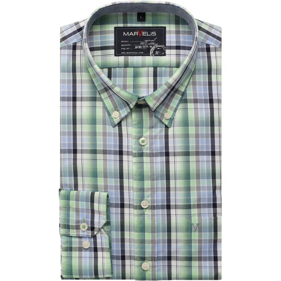 Marvelis Casual Overhemd groen, Ruit Groen