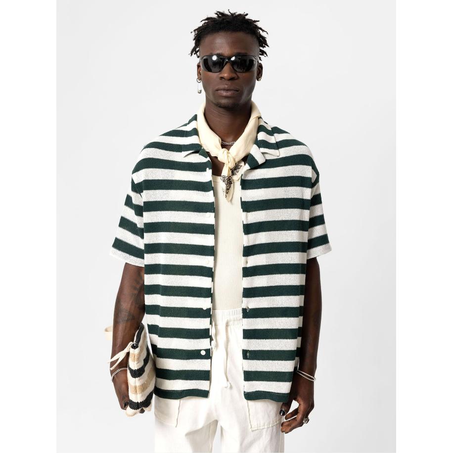 VAMOS CLO Overhemd zwart / wit Zwart