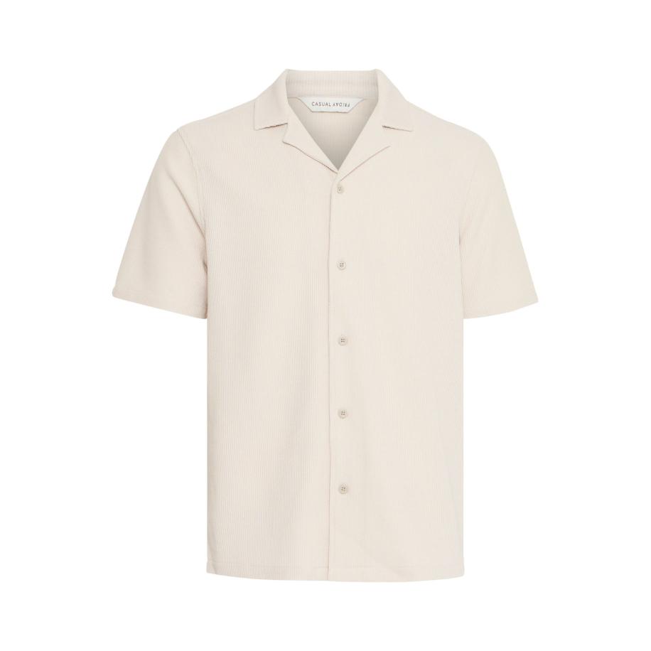 Casual Friday Casual Friday Overhemd CFARCHER knitted beige Zwart