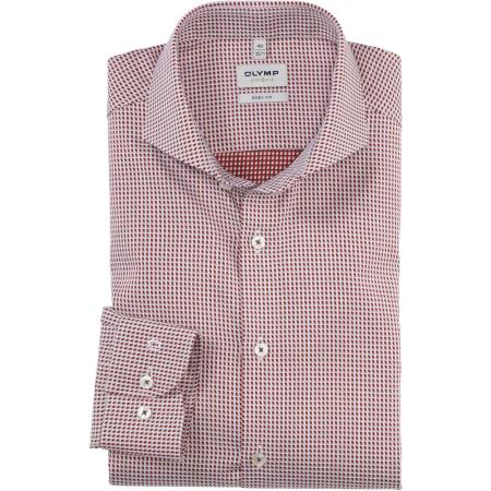 OLYMP Level Five Overhemd rood, Motief