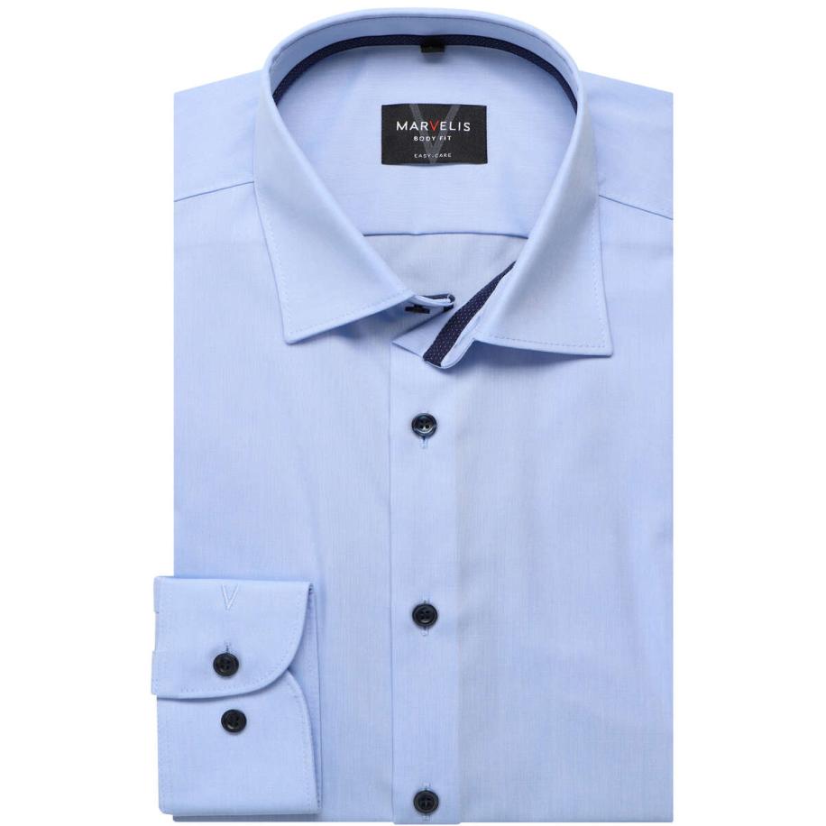 Marvelis Overhemd blauw, Effen Blauw