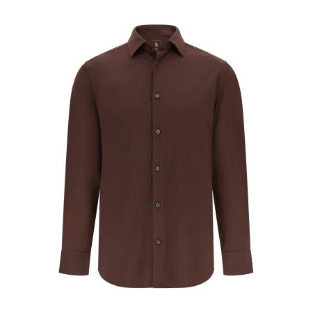Boggi Milano Boggi Milano Overhemd donkerbruin