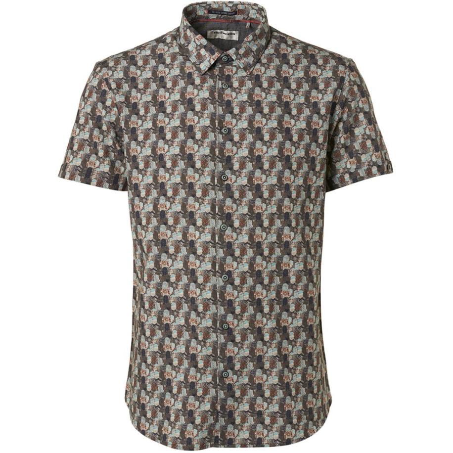 No Excess Short Sleeve Overhemd Print Groen Groen