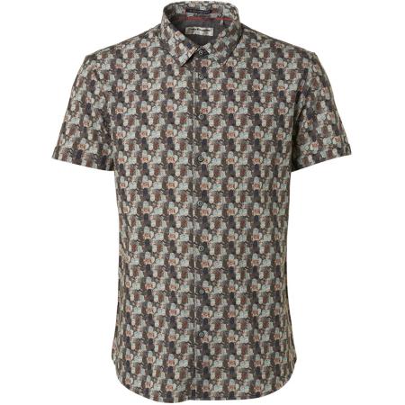 No Excess Short Sleeve Overhemd Print Groen