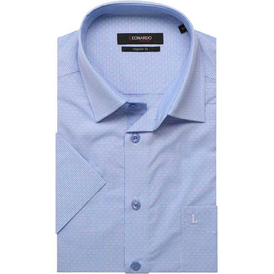 Leonardo by Jupiter Overhemd Korte mouw middenblauw Blauw