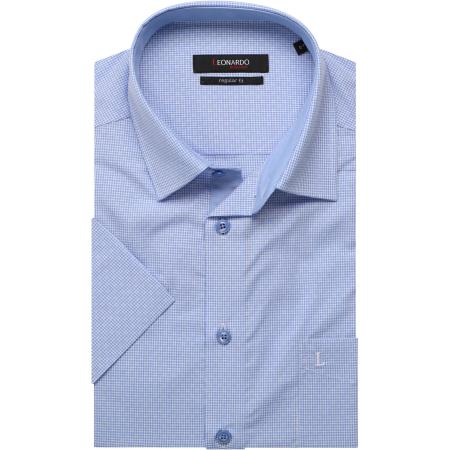 Leonardo by Jupiter Overhemd Korte mouw middenblauw