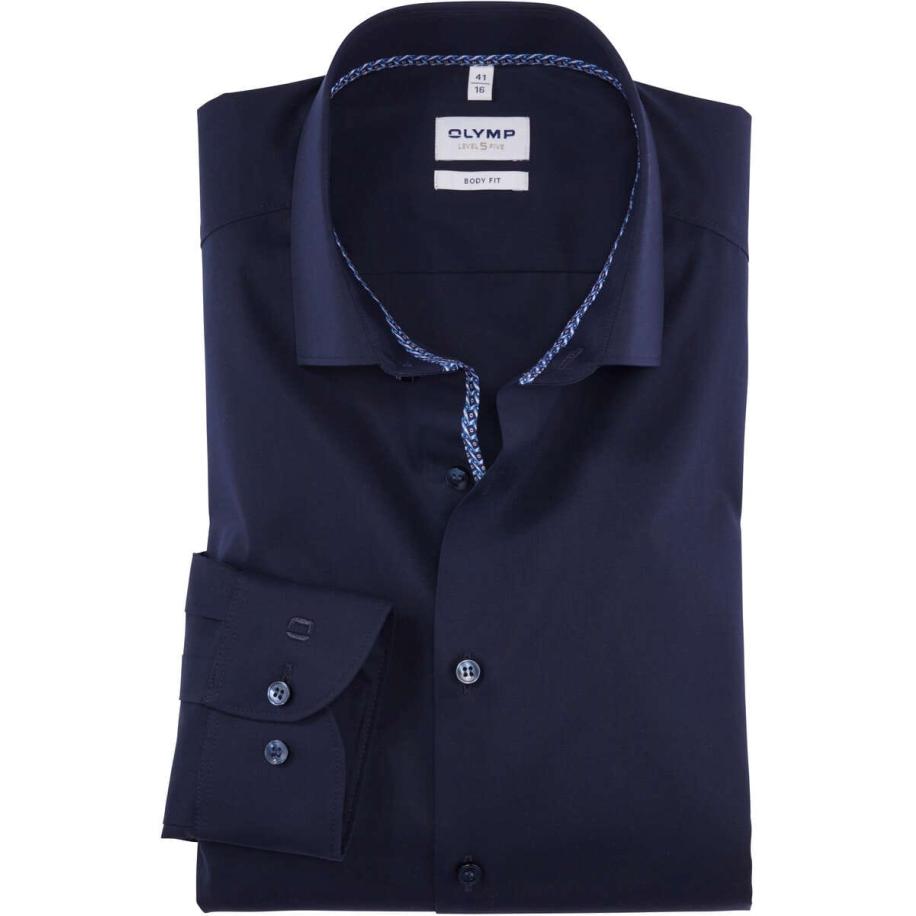 OLYMP Level Five Overhemd kobalt, Effen Blauw