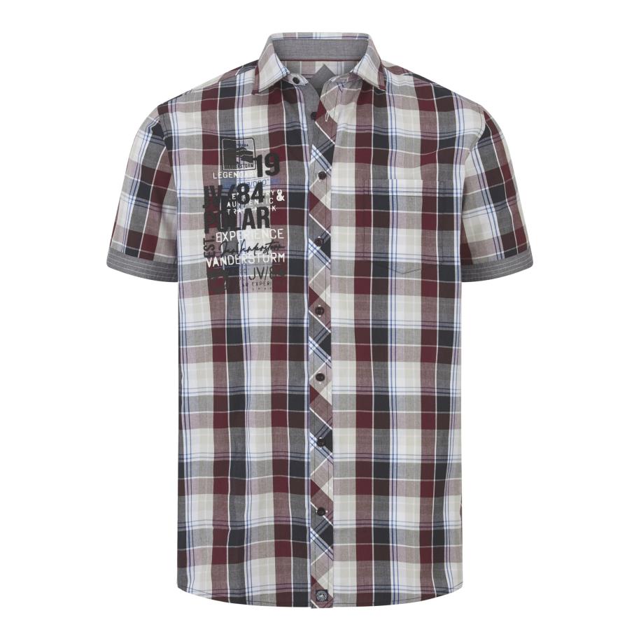 Jan Vanderstorm Overhemd Korte mouw donkerrood -