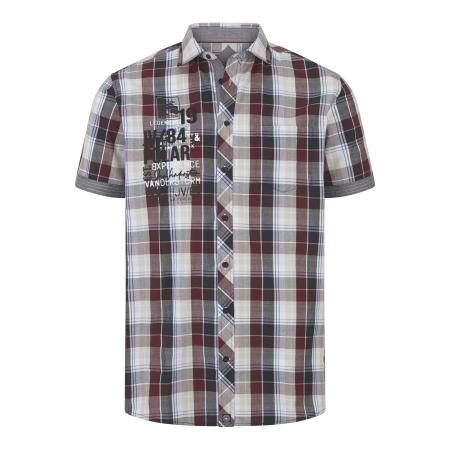 Jan Vanderstorm Overhemd Korte mouw donkerrood