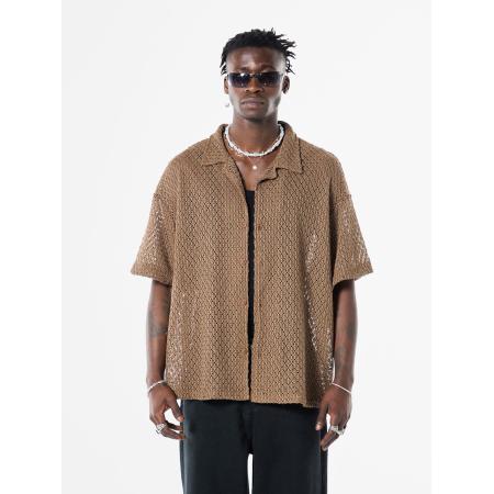 VAMOS CLO Overhemd beige / donkerbeige