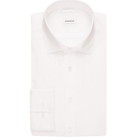 Seidensticker Flanellen Overhemd wit, Effen