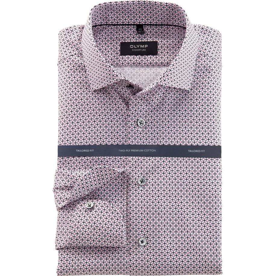 OLYMP SIGNATURE Overhemd roos, Bedrukt Rood