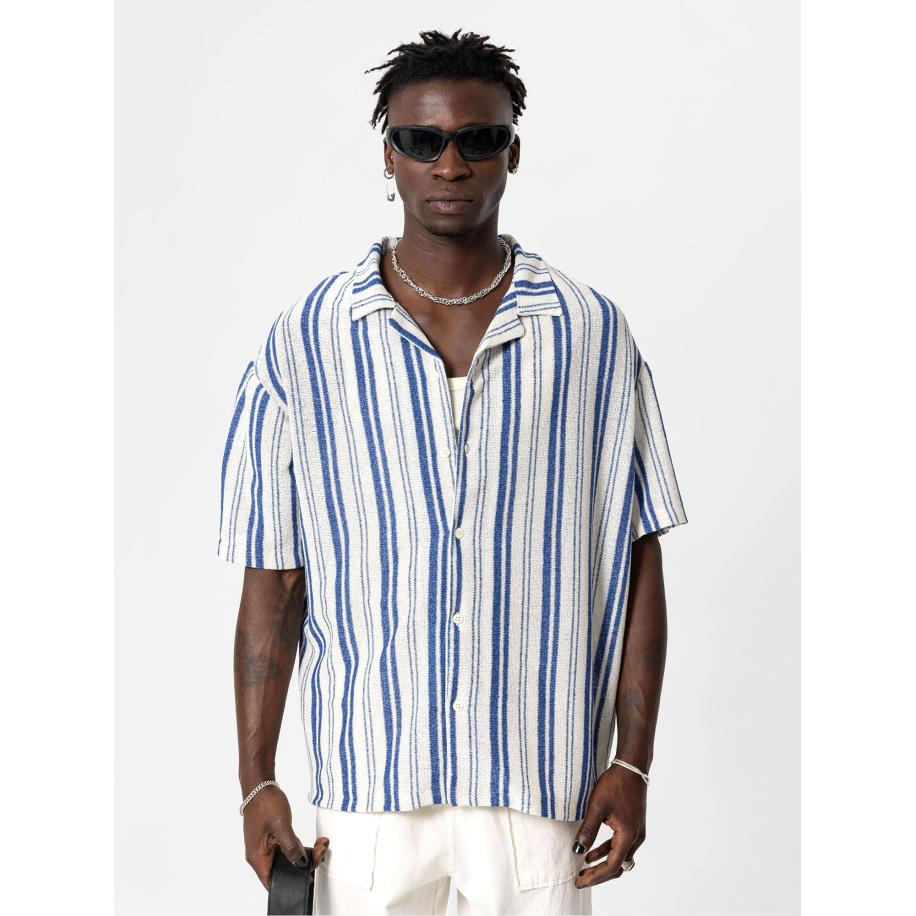 VAMOS CLO Overhemd blauw / wit Wit