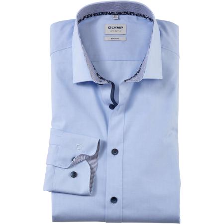 OLYMP Level Five Overhemd blauw, Effen