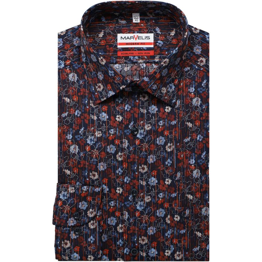 Marvelis Overhemd rood/blauw, Motief Multicolor