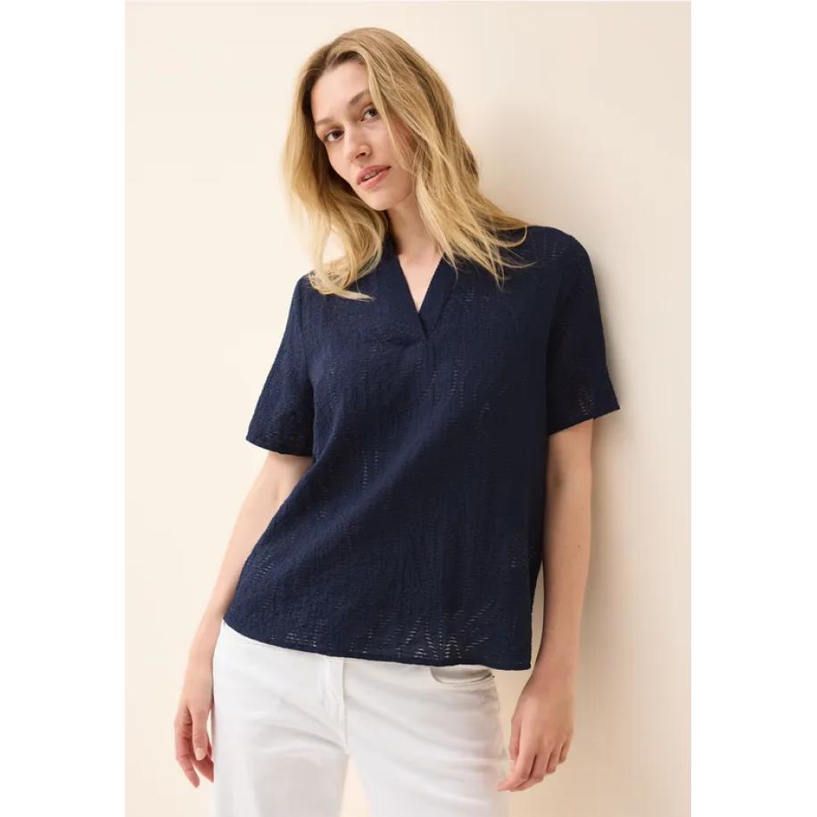 CECIL Blouse shirt met textuur Blauw