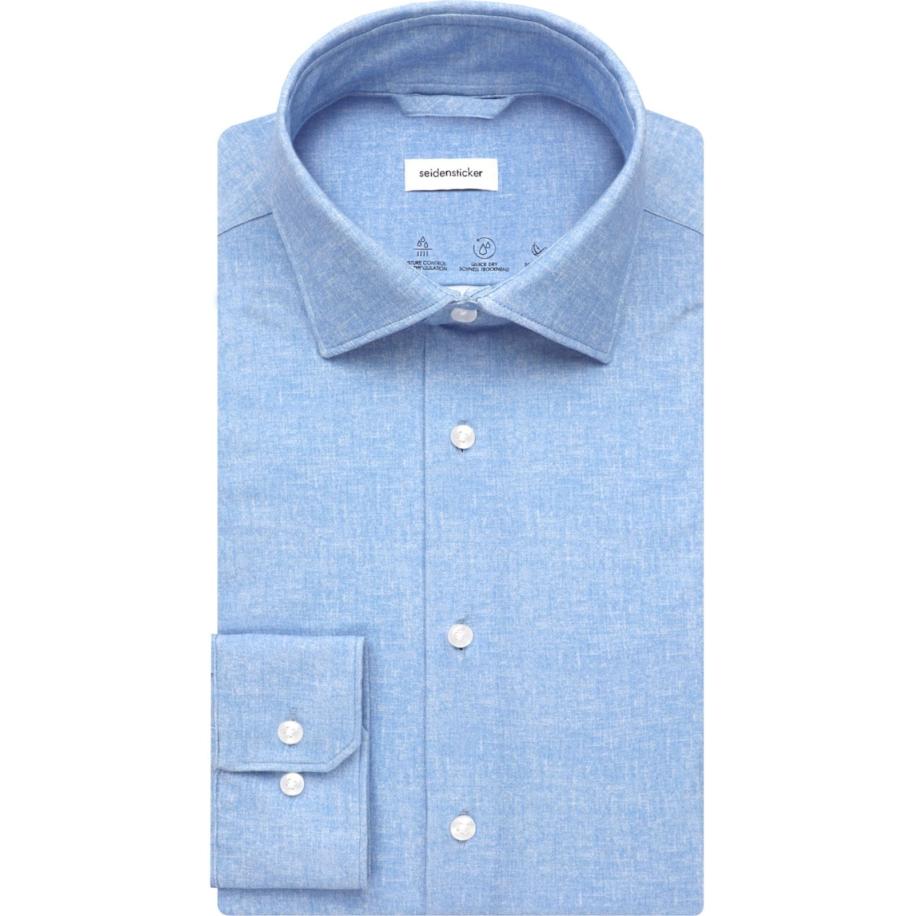 Seidensticker Jersey shirt lichtblauw, Effen Blauw