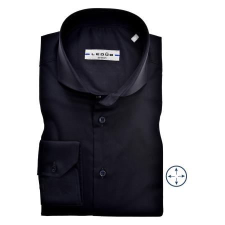 Ledȗb Overhemd marine, Effen