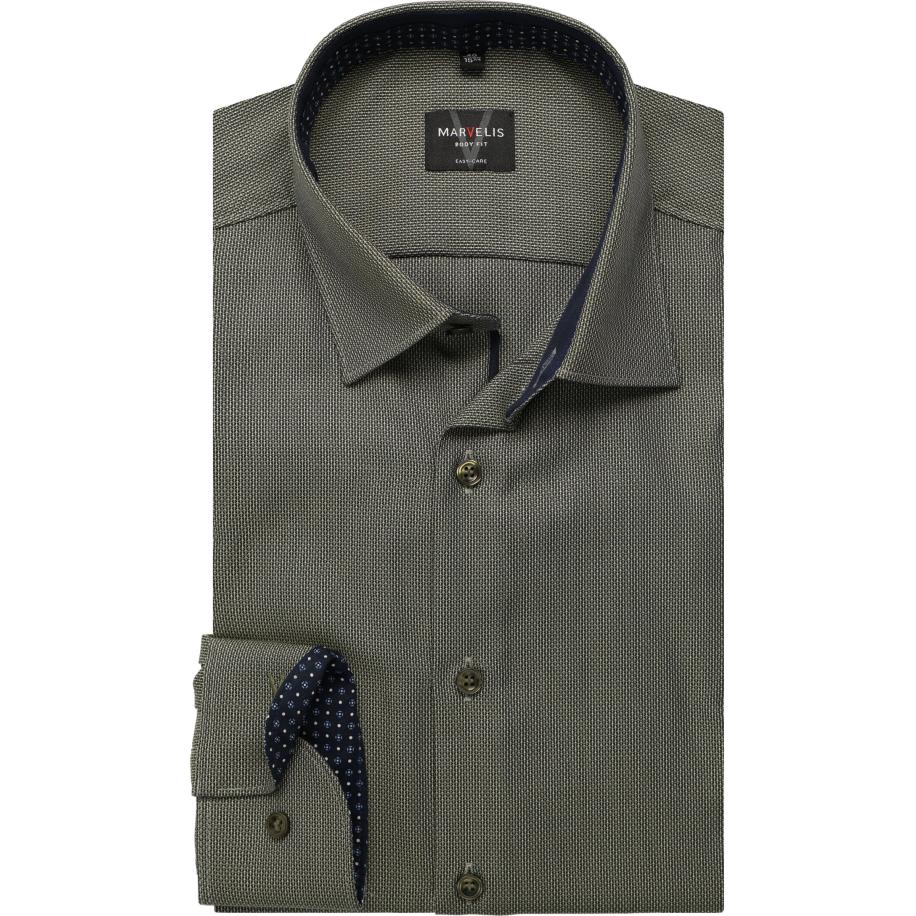 Marvelis Overhemd olijf, Faux-uni Groen