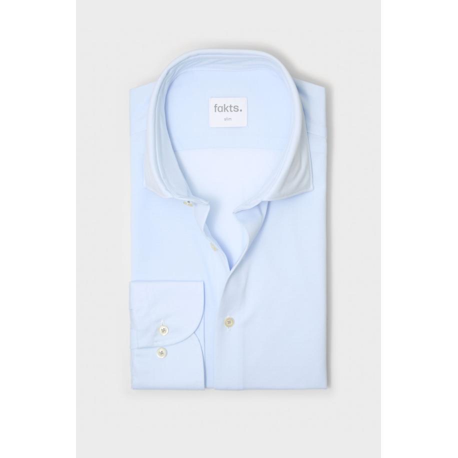 fakts Busy Overhemd lichtblauw, Effen Blauw