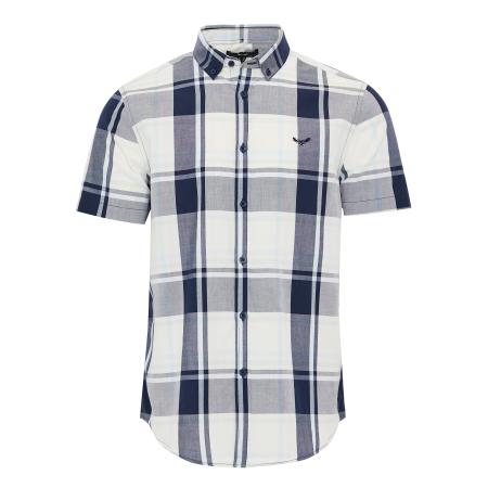 Threadbare Threadbare Overhemd Marcello donkerblauw / wit