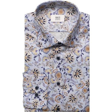 ETERNA 1863 Overhemd hemelsblauw, Bedrukt