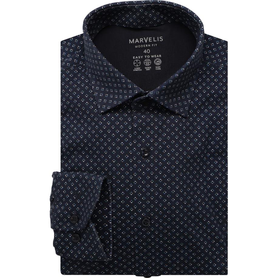 Marvelis Performance Jersey shirt marine, Bedrukt Blauw