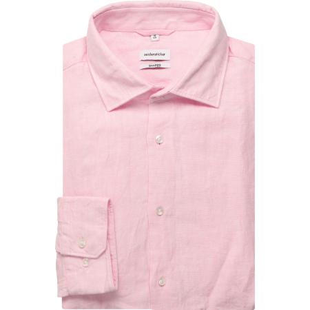 Seidensticker Linnen Overhemd roze, Effen