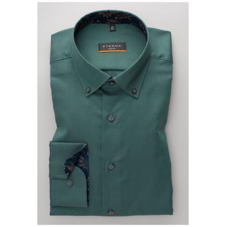 ETERNA Overhemd groen, Effen