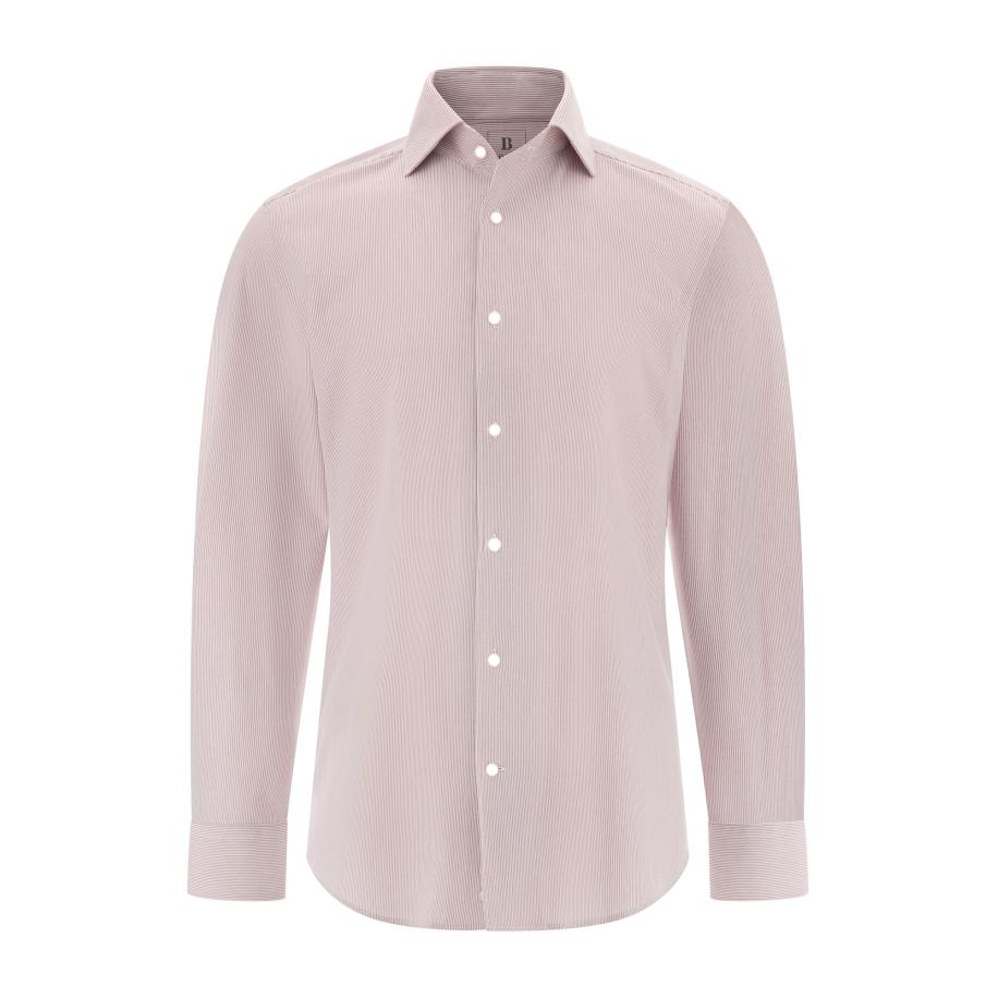 Boggi Milano Boggi Milano Overhemd pastelrood / natuurwit -