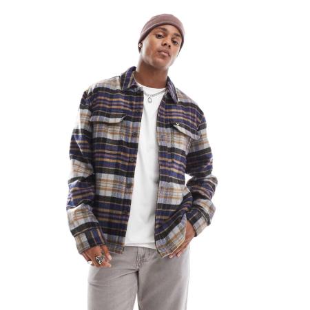 Lyle & Scott - Geruit overhemd van flanel in donkermarineblauw en krijtwit