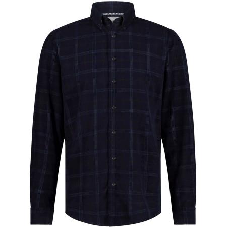 State Of Art Overhemd Fine Corduroy Ruit Navy