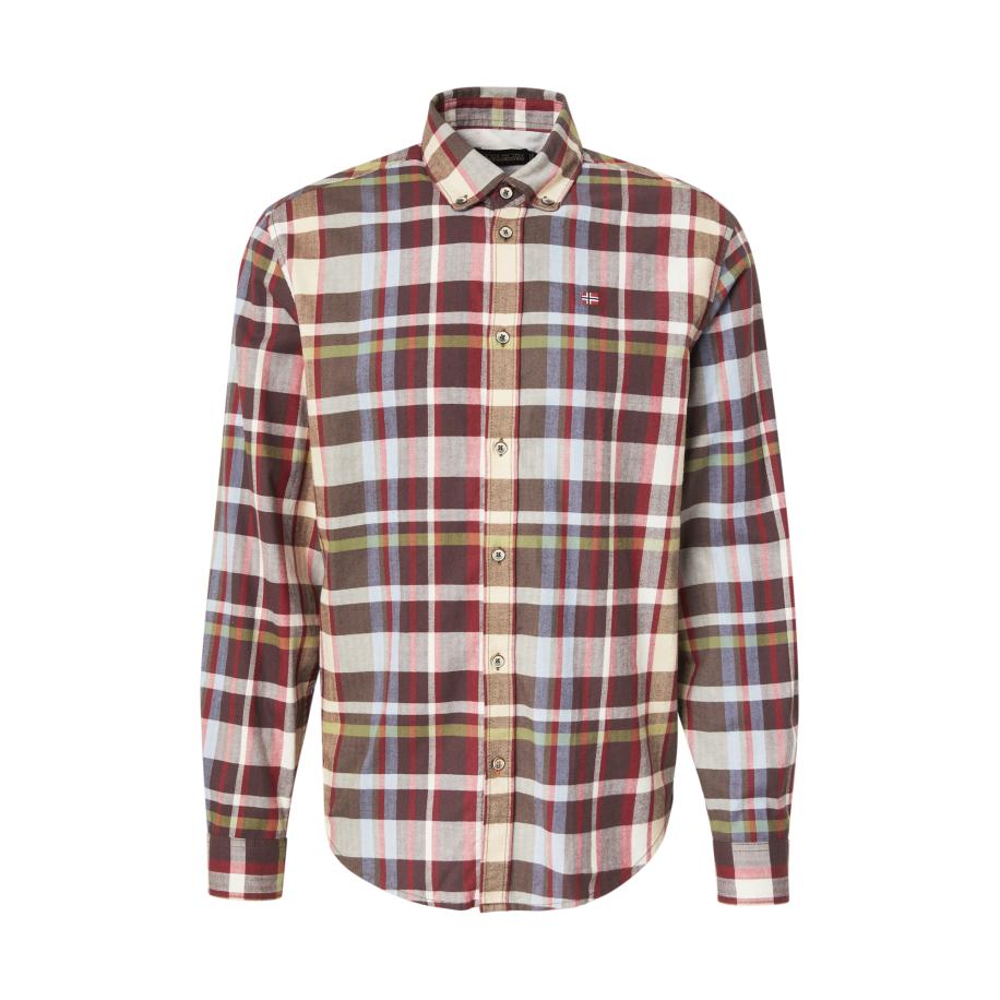 Napapijri NAPAPIJRI Overhemd lichtbeige / bruin / donkerbruin / donkerrood -