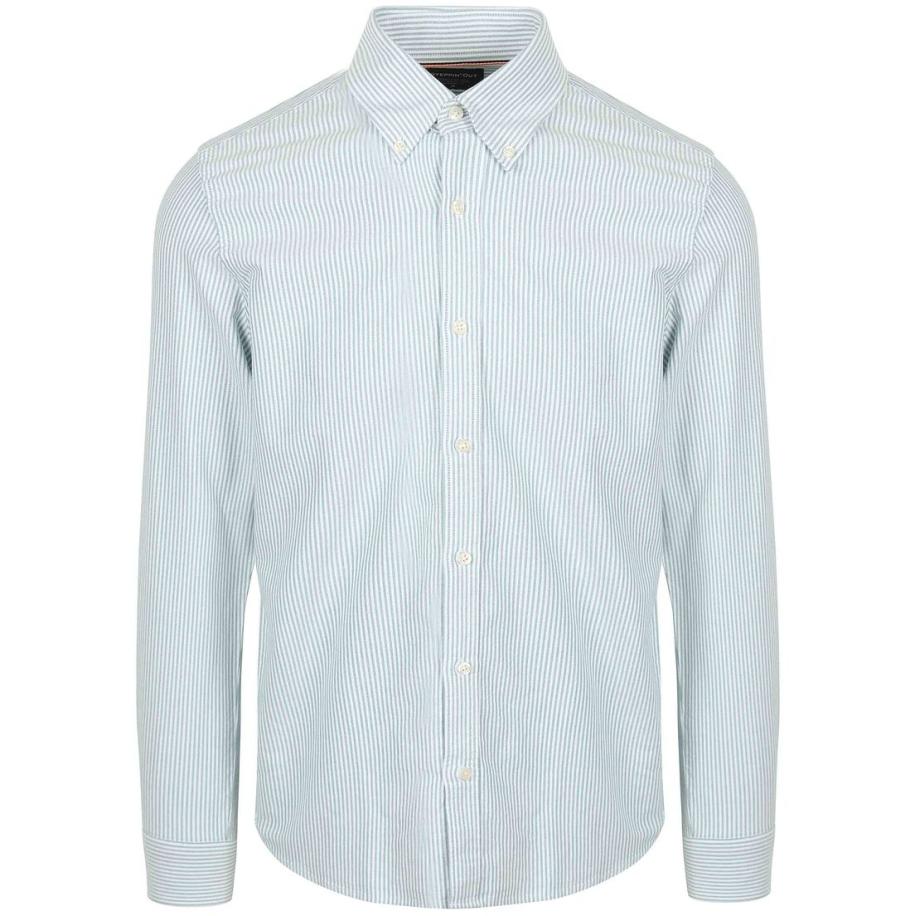 Steppin' Out Overhemd Oxford Streep Lichtgroen Groen
