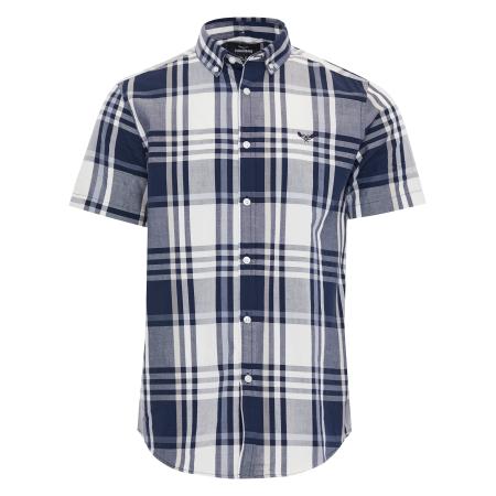 Threadbare Threadbare Overhemd Marcello navy / grijs / wit