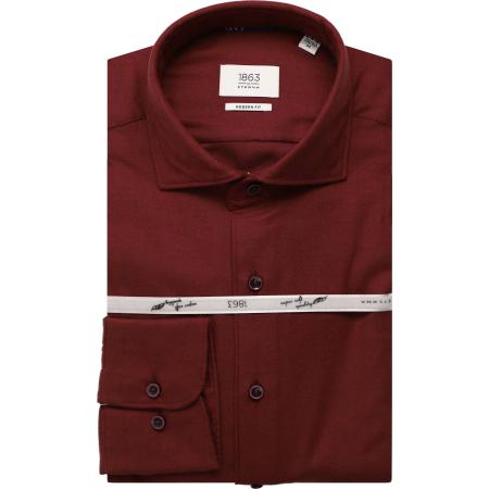 ETERNA 1863 Flanellen Overhemd, Effen