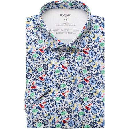 OLYMP Level Five 24/Seven Jersey shirt geel, Motief