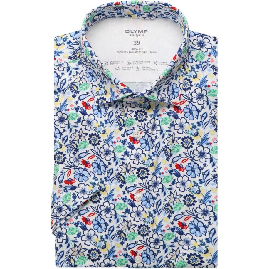 OLYMP Level Five 24/Seven Jersey shirt geel, Motief Geel