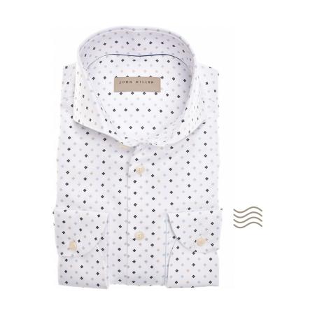 John Miller Overhemd wit, Stippen