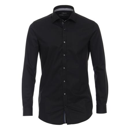 Venti Hyperflex Overhemd zwart, Faux-uni