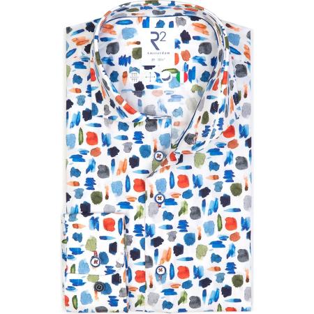 R2 Amsterdam Overhemd veelkleurig, Motief