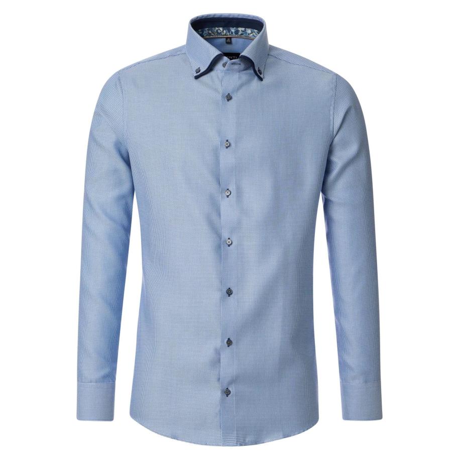 Venti Overhemd blauw, Faux-uni Blauw