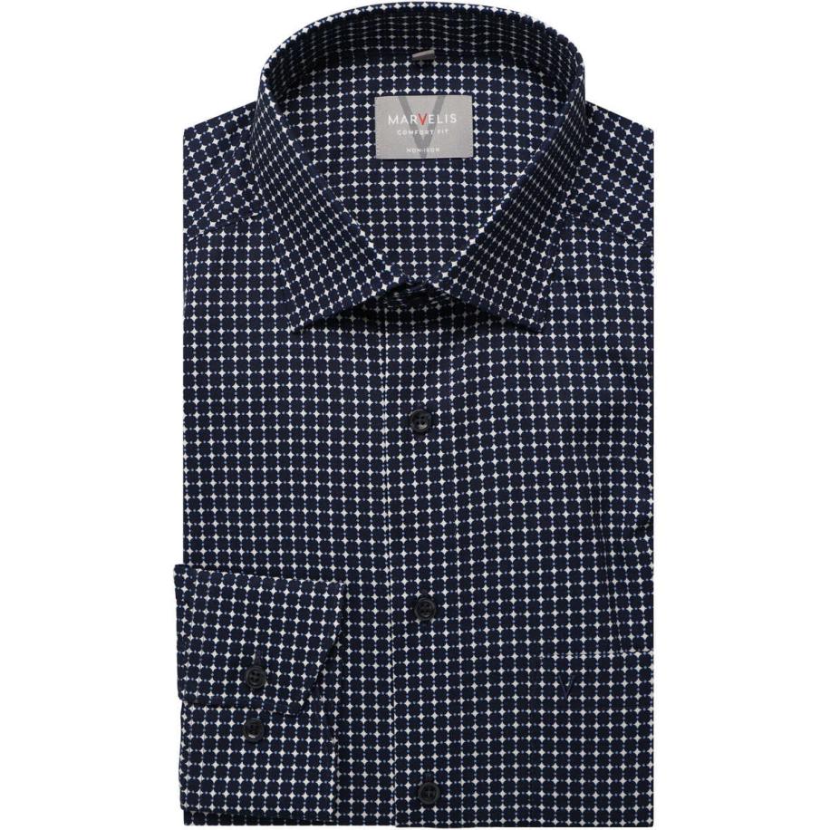 Marvelis Overhemd marine, Bedrukt Blauw