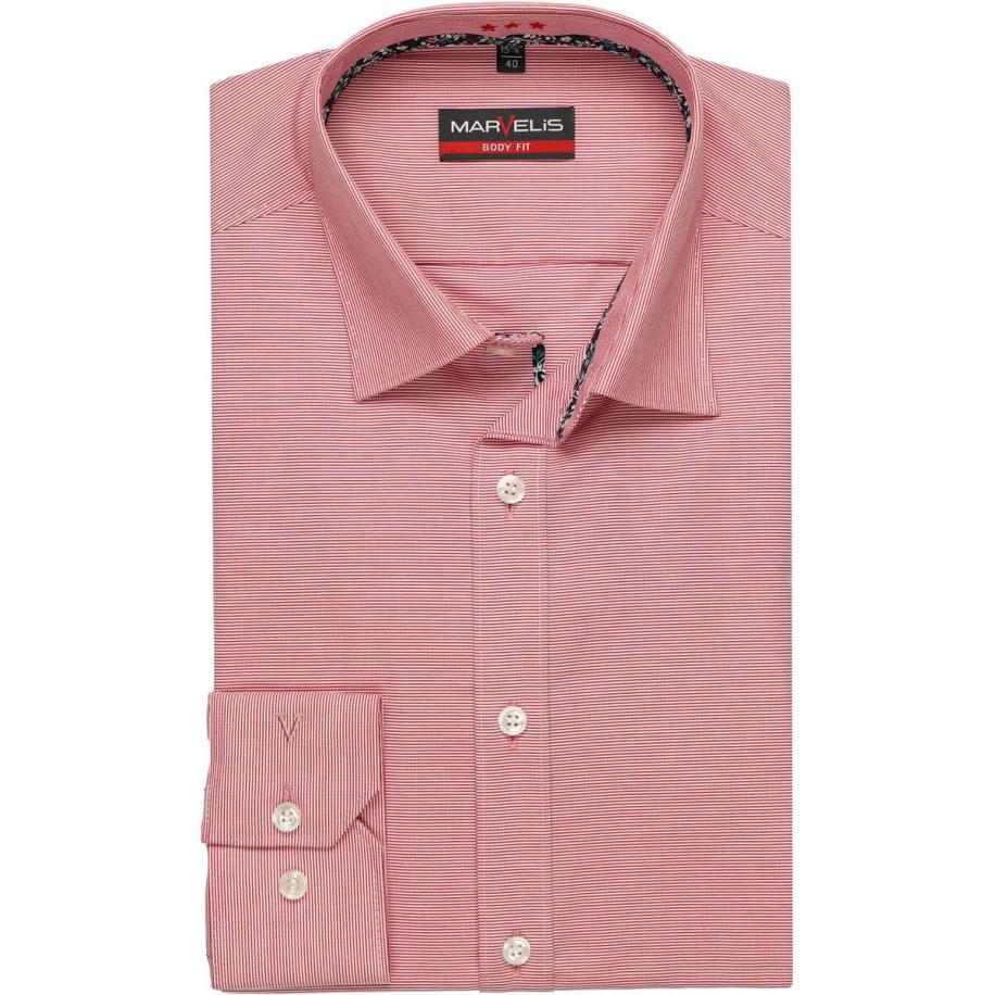 Marvelis Overhemd rood/wit, Horizontale strepen Rood