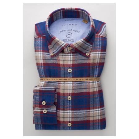 ETERNA Flanellen Overhemd rood/blauw, Ruit