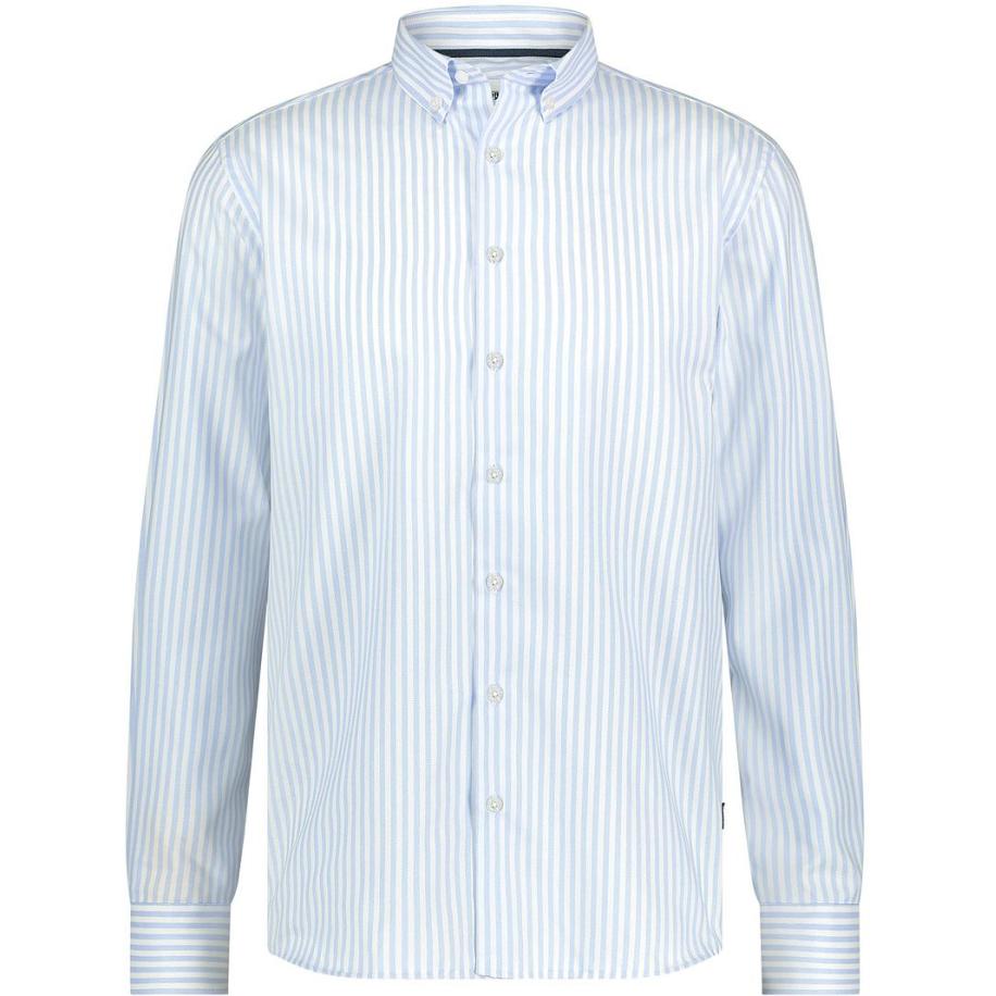 State Of Art Dobby Overhemd Streep Lichtblauw Blauw