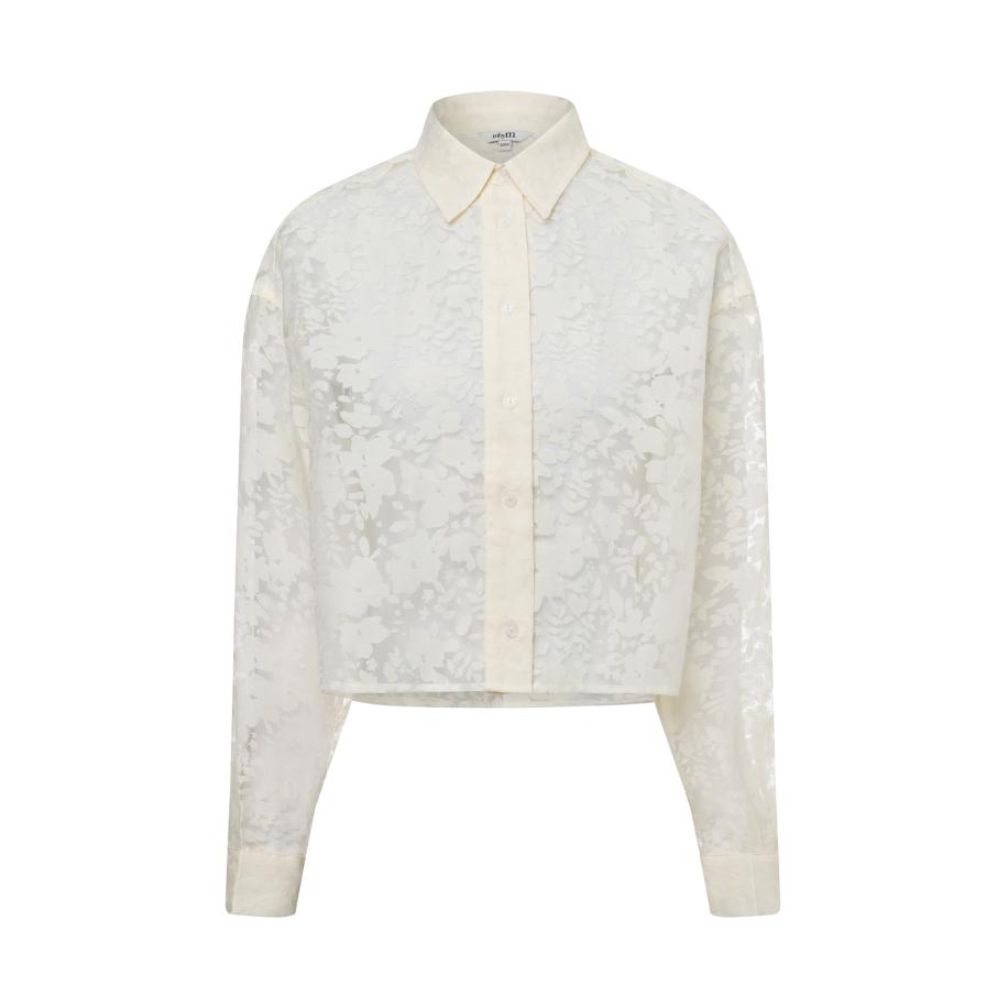 Mbym mbym Blouse Emele lichtbeige / wit -