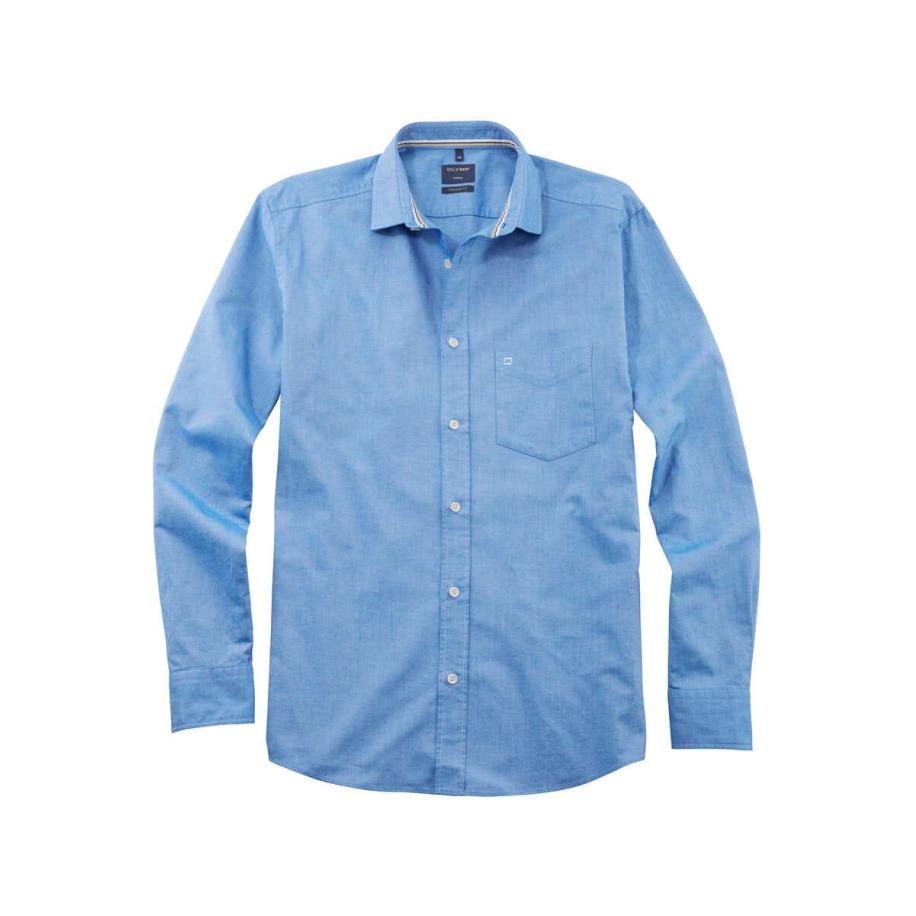 OLYMP Casual Overhemd blauw, Effen Blauw