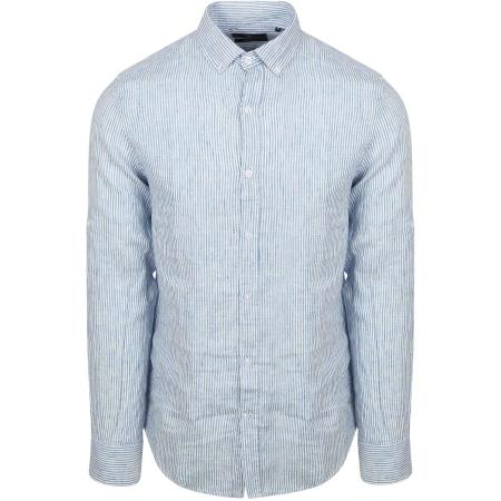 Steppin' Out Overhemd Linnen Streep Lichtblauw